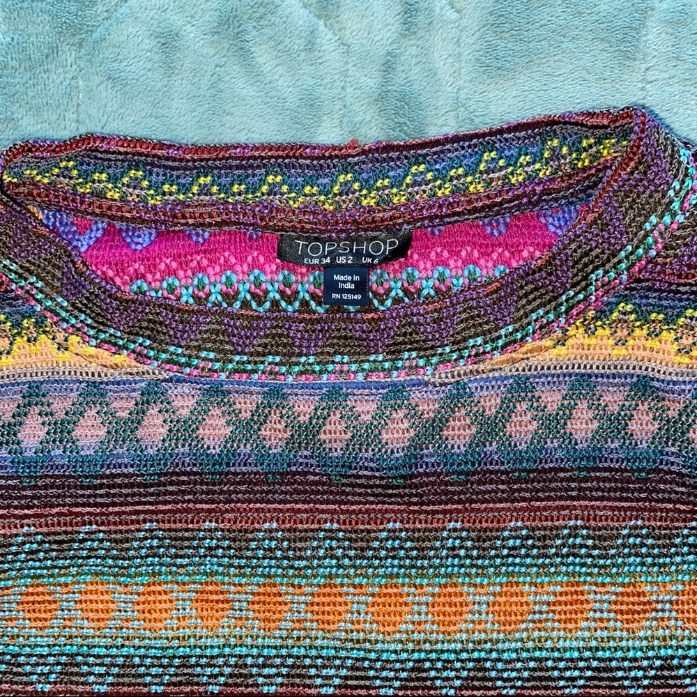 Topshop Multicolored Patterned Sweater - image 2